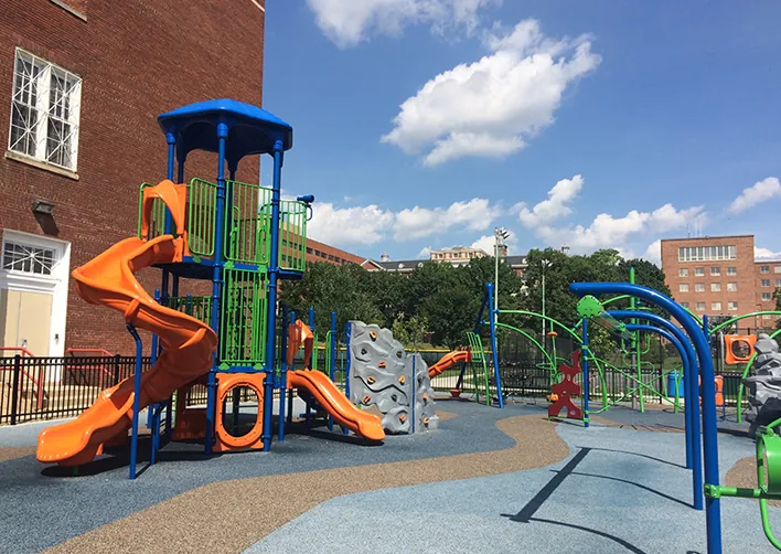 Colorful playground equipment